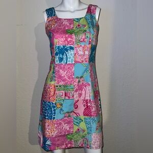 Rare Lily Pulitzer palm beach theme dress 🌴🐱🦎